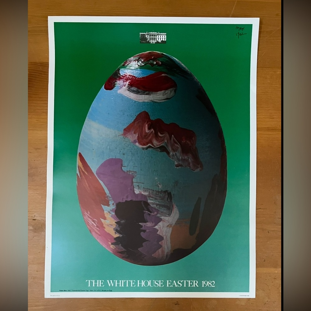 Peter Max 1982 White House Easter poster-Max’s trademark psychedelic pop-art